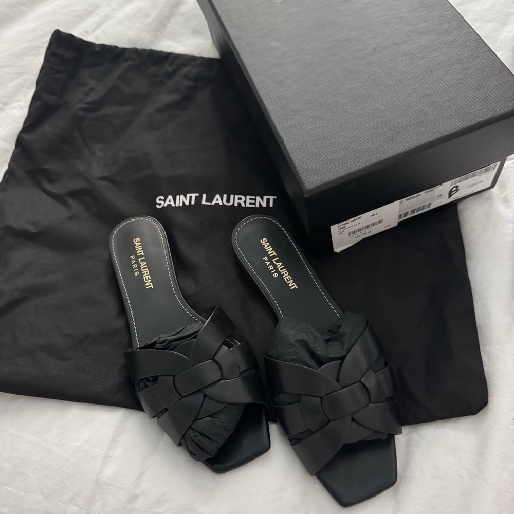 Saint Laurent Tribute Leather Sandal - Picture 6 of 16